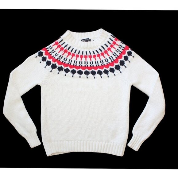 J. Crew Fair Isle Knit Sweater XS Crew Neck Long Sleeve Cotton Christmas - Picture 6 of 7